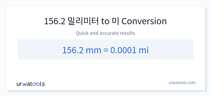 156.2 밀리미터에서 마일으로의 변환
