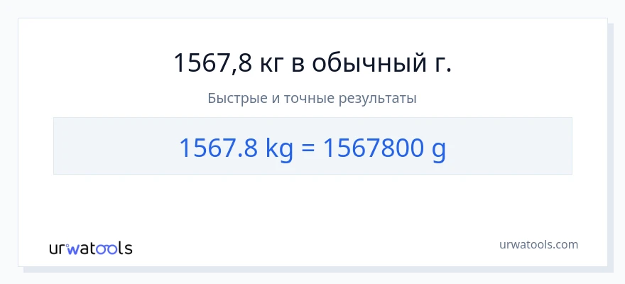 1567.8 Килограммы в Граммы преобразование