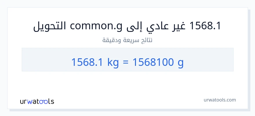 التحويل من 1568.1 كيلوغرامات إلى غرامات