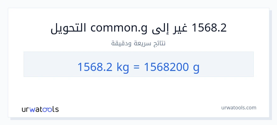 التحويل من 1568.2 كيلوغرامات إلى غرامات