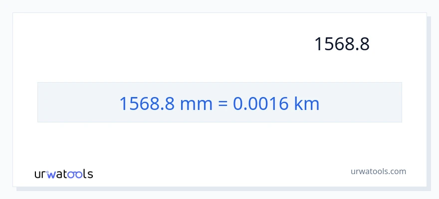تبدیل 1568.8 میلی‌متر به کیلومتر
