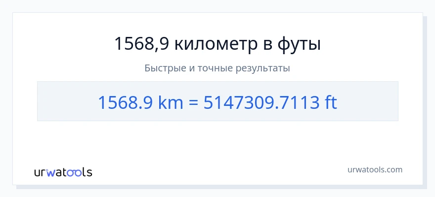 1568.9 километры в Ноги преобразование