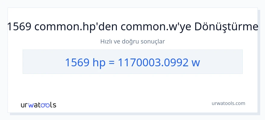 1569 beygir gücü'den watt'e dönüşüm