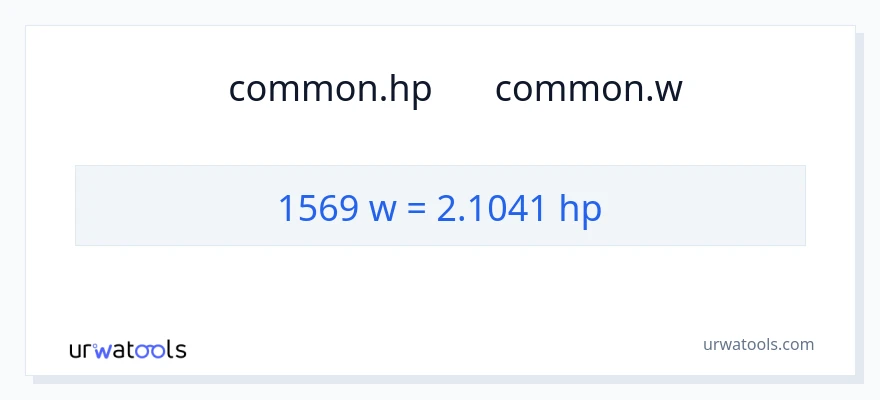 تبدیل 1569 وات به اسب بخار