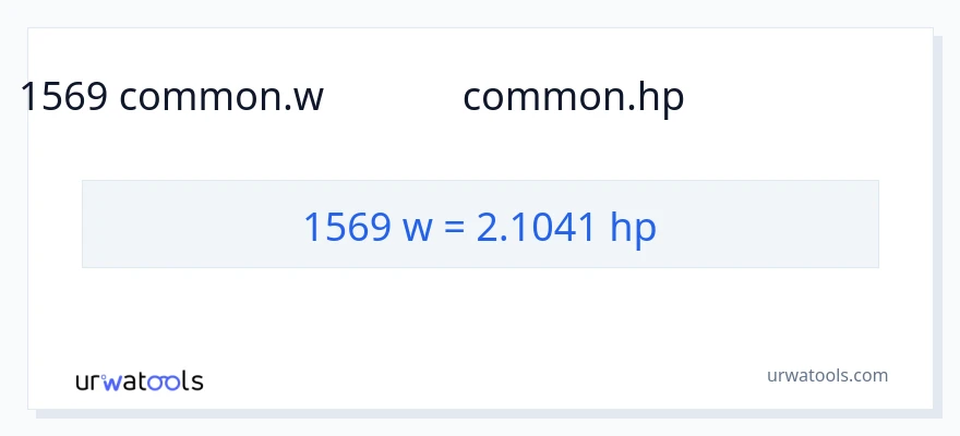 1569 వాట్స్ నుండి అశ్వశక్తి కు మార్పిడి