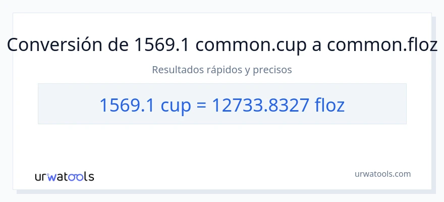 Conversión de 1569.1 tazas a onzas líquidas