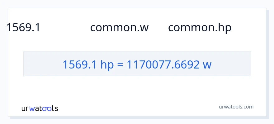 تبدیل 1569.1 اسب بخار به وات