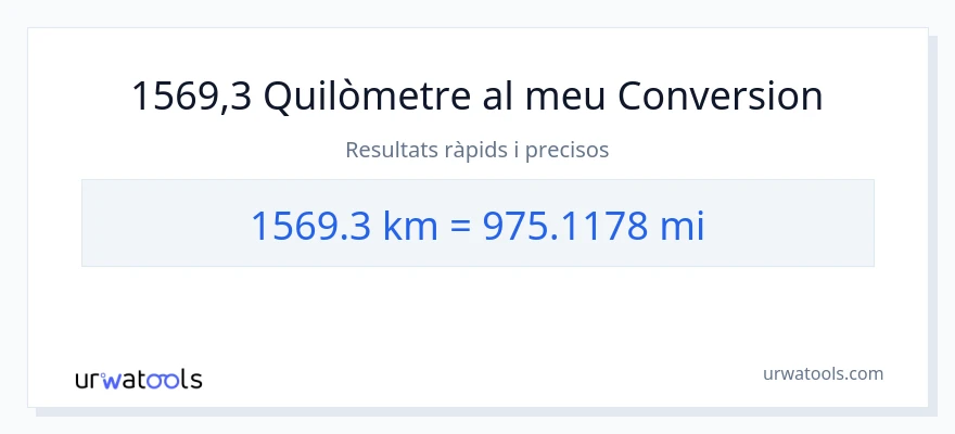Conversió de 1569.3 quilòmetres a milles