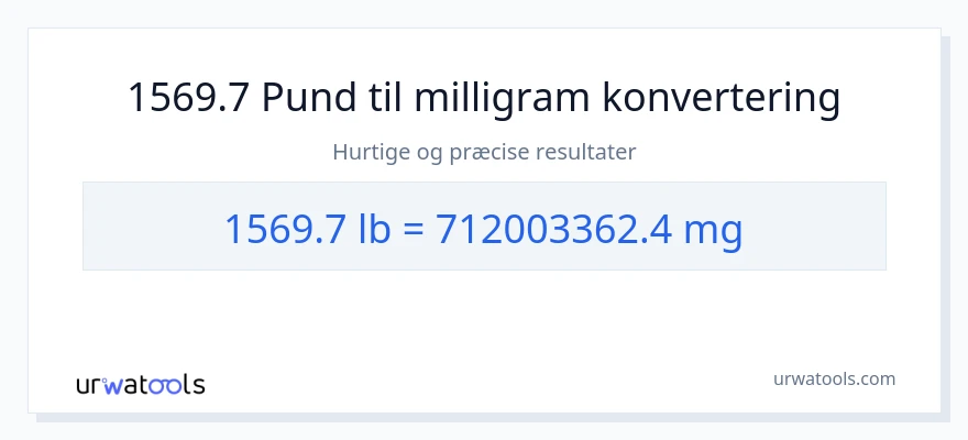 1569.7 Pund til milligram konvertering