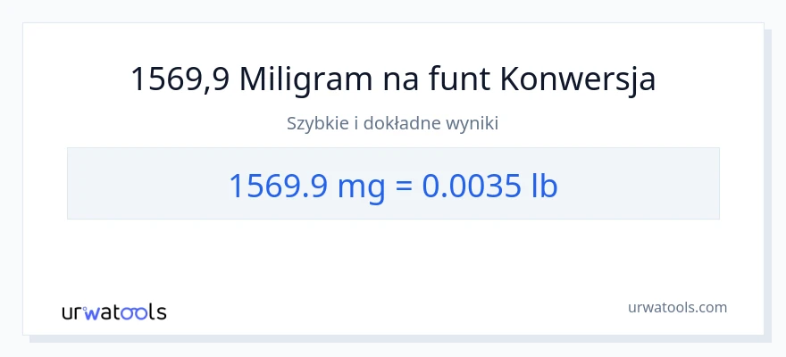 Konwersja 1569.9 miligramy do Funty