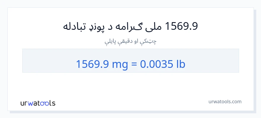 1569.9 ملی ګرام ته پونډه بدلون