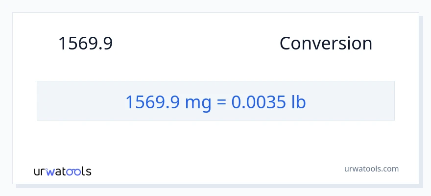 การแปลง 1569.9 มิลลิกรัม เป็น ปอนด์