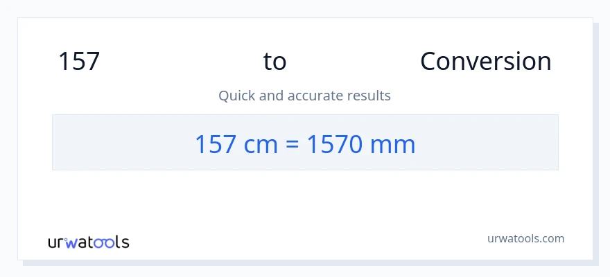 157 સેન્ટીમીટર થી મિલીમીટર રૂપાંતર