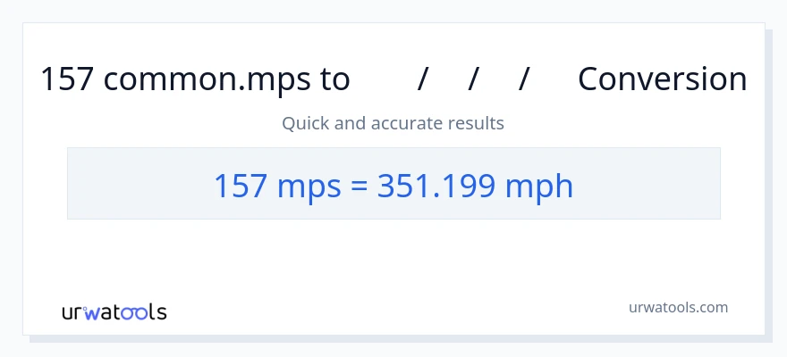 157 Meters Per Second ൽ നിന്ന് മണിക്കൂറിൽ മൈൽ ലേക്ക് പരിവർത്തനം