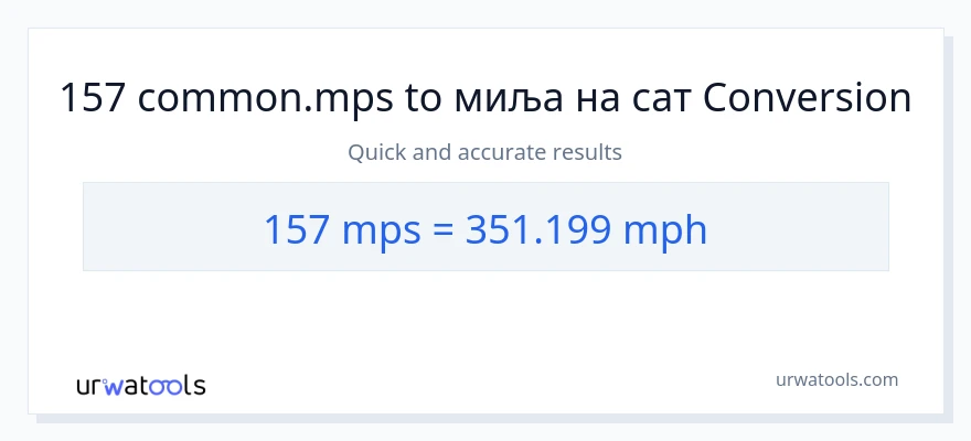 Конверзија од Meters Per Second до миља на сат: 1}