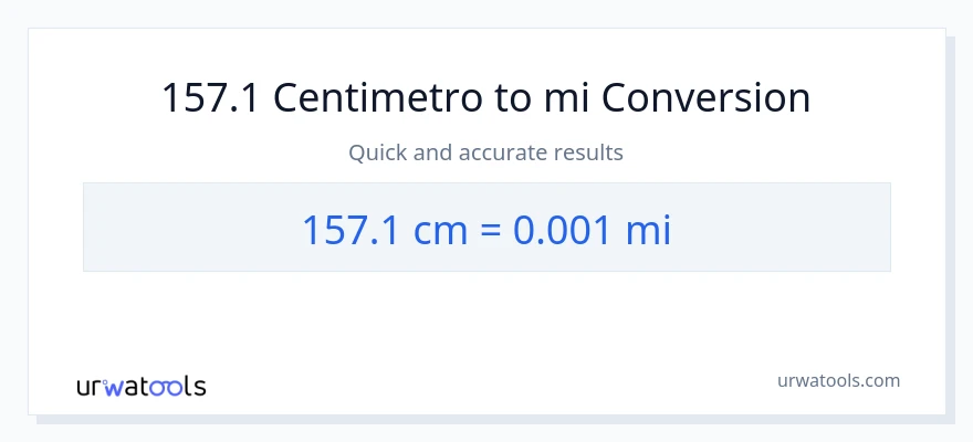 Conversione da 157.1 Centimetri a miglia