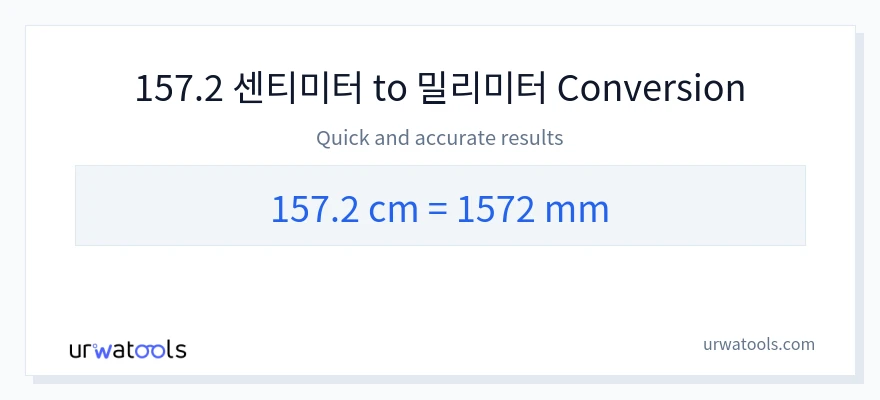 157.2 센티미터에서 밀리미터으로의 변환