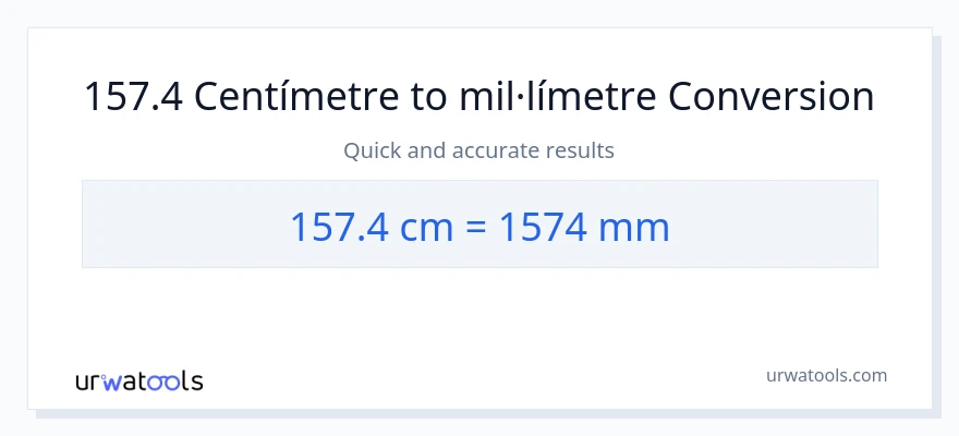 Conversió de 157.4 Centímetres a mil·límetres