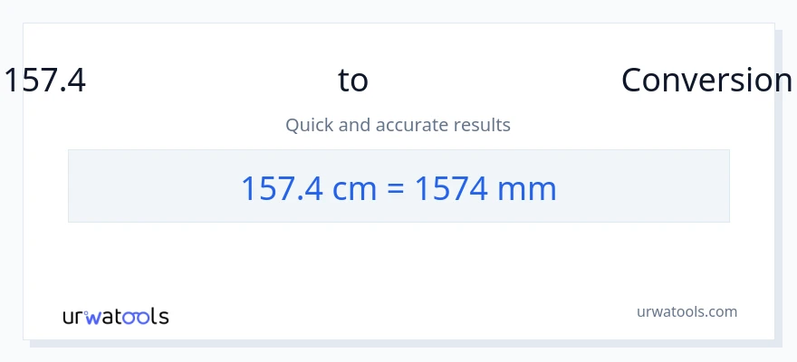 157.4 സെന്റീമീറ്ററുകൾ ൽ നിന്ന് മില്ലിമീറ്റർ ലേക്ക് പരിവർത്തനം