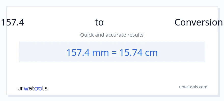157.4 മില്ലിമീറ്റർ ൽ നിന്ന് സെന്റീമീറ്ററുകൾ ലേക്ക് പരിവർത്തനം