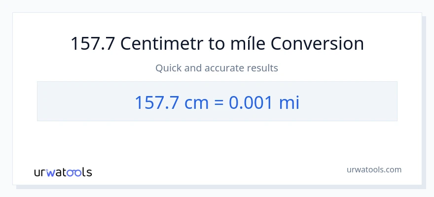 Konverze z Centimetry na míle: 157.7