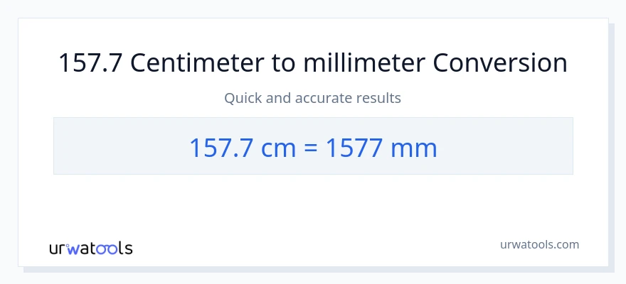 157.7 Centimeter til millimeter konvertering