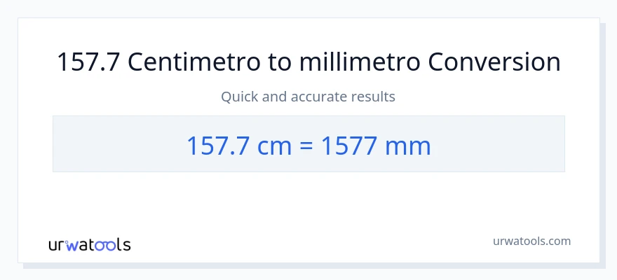 Conversione da 157.7 Centimetri a millimetri