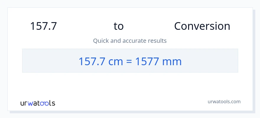 การแปลง 157.7 เซนติเมตร เป็น มิลลิเมตร