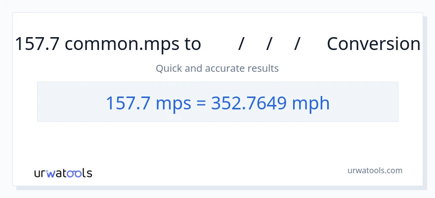 157.7 Meters Per Second ൽ നിന്ന് മണിക്കൂറിൽ മൈൽ ലേക്ക് പരിവർത്തനം