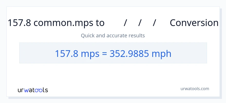 157.8 Meters Per Second ൽ നിന്ന് മണിക്കൂറിൽ മൈൽ ലേക്ക് പരിവർത്തനം