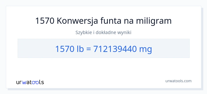 Konwersja 1570 Funty do miligramy