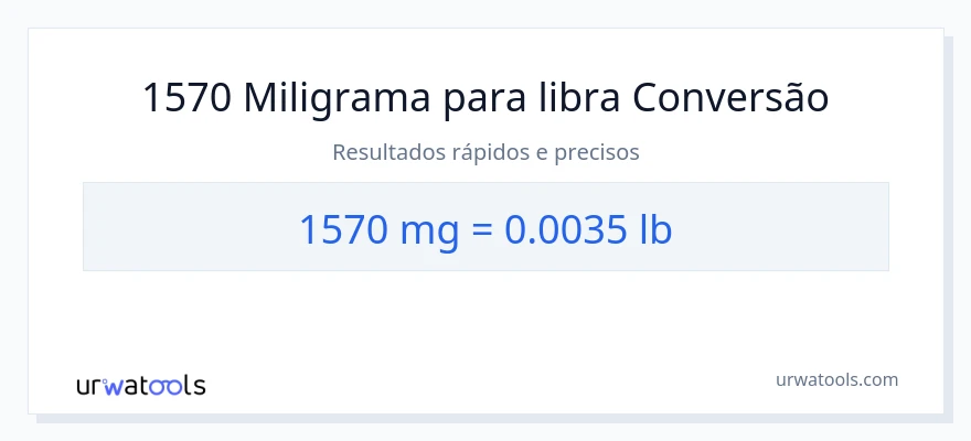 Conversão de 1570 miligramas para Libras