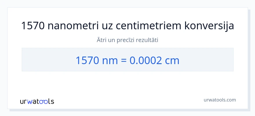 1570 nanometri uz Centimetri konversiju