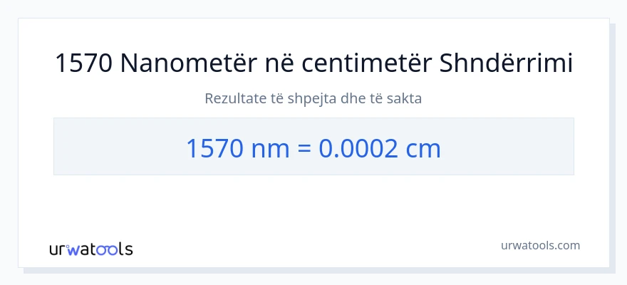 Konvertimi 1570 nanometra në Centimetra