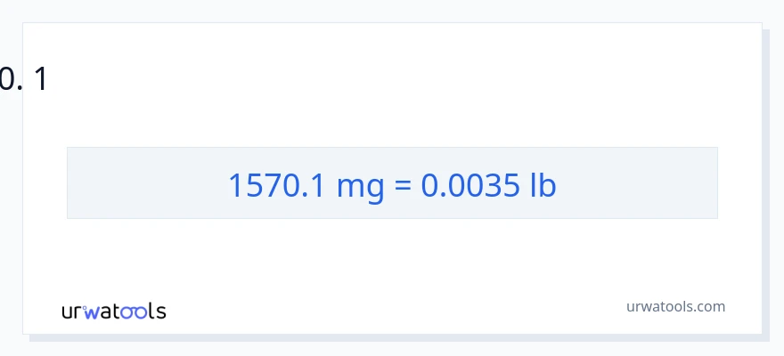 1570.1 മില്ലിഗ്രാം ൽ നിന്ന് പൗണ്ട് ലേക്ക് പരിവർത്തനം