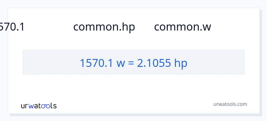 تبدیل 1570.1 وات به اسب بخار