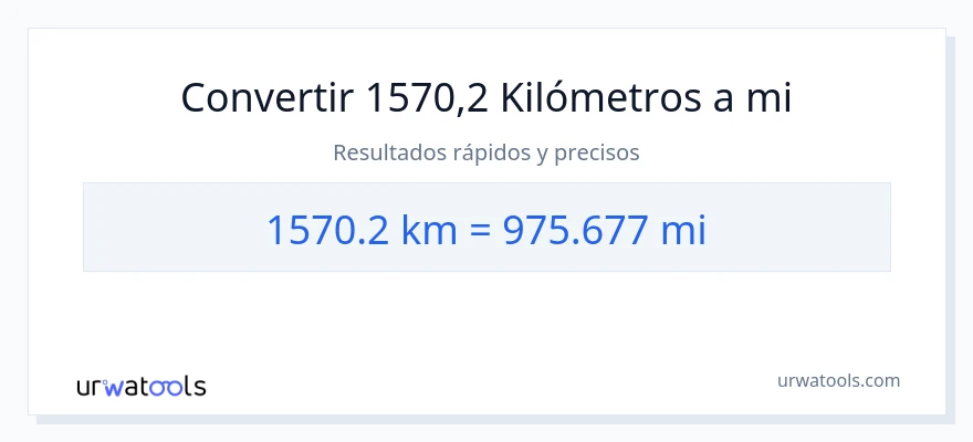 Conversión de 1570.2 kilómetros a millas