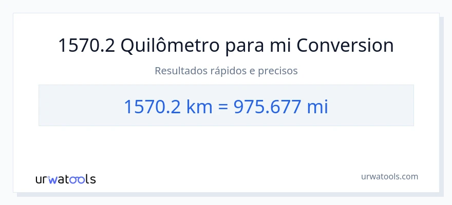 Conversão de 1570.2 quilômetros para milhas