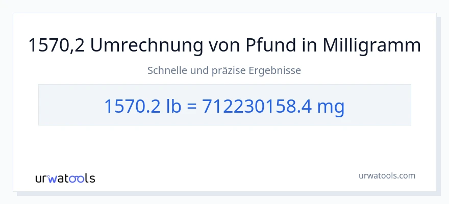 1570.2 Pfund zu Milligramm Umwandlung