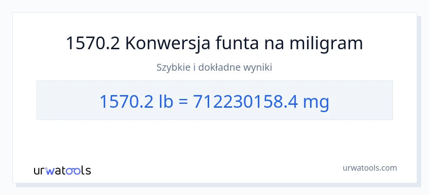 Konwersja 1570.2 Funty do miligramy