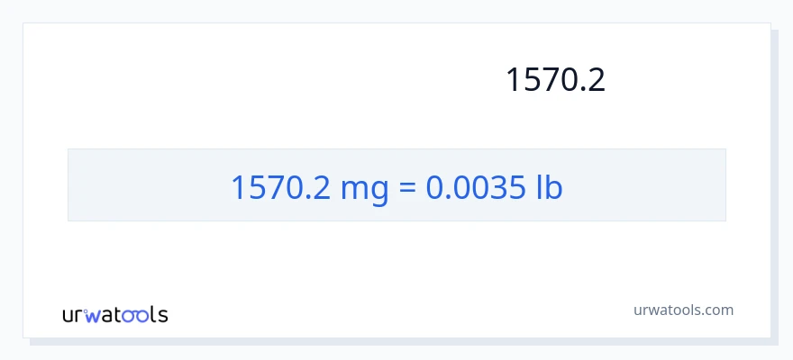 המרה של 1570.2 מיליגרם ל- פאונד