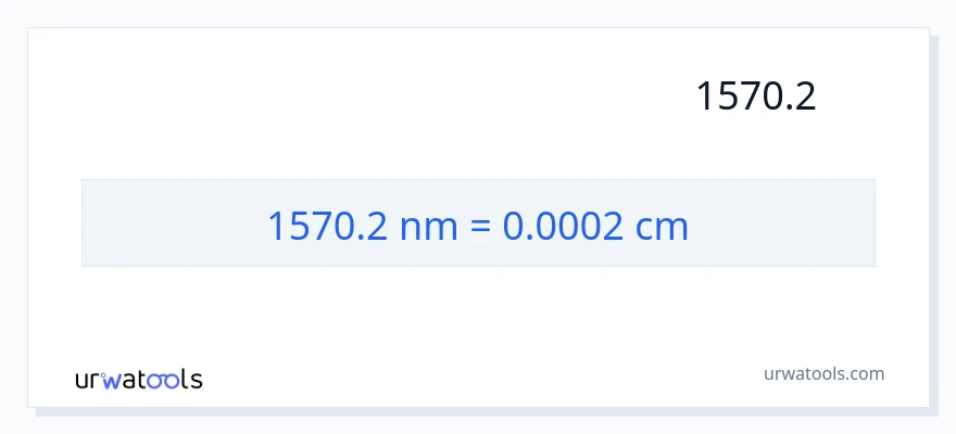 تبدیل 1570.2 نانومتر به سانتی‌متر