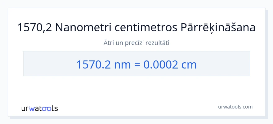 1570.2 nanometri uz Centimetri konversiju