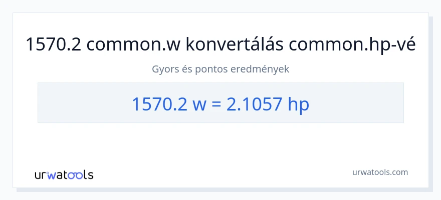 1570.2 watt - lóerő konverzió