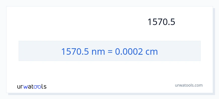 המרה של 1570.5 ננומטרים ל- סנטימטרים