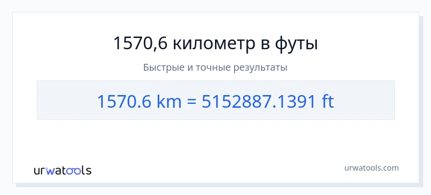 1570.6 километры в Ноги преобразование