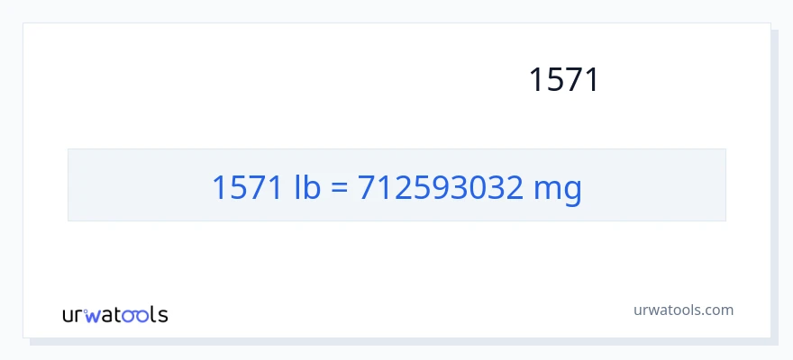 המרה של 1571 פאונד ל- מיליגרם