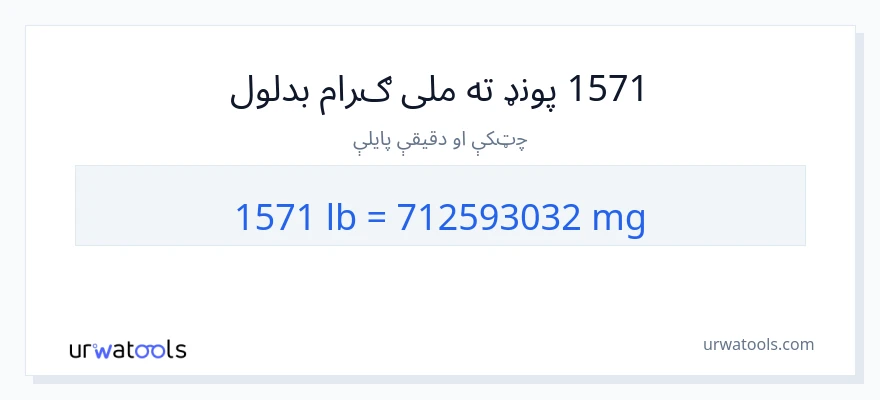 1571 پونډه ته ملی ګرام بدلون