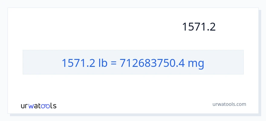 تبدیل 1571.2 پوند به میلی‌گرم