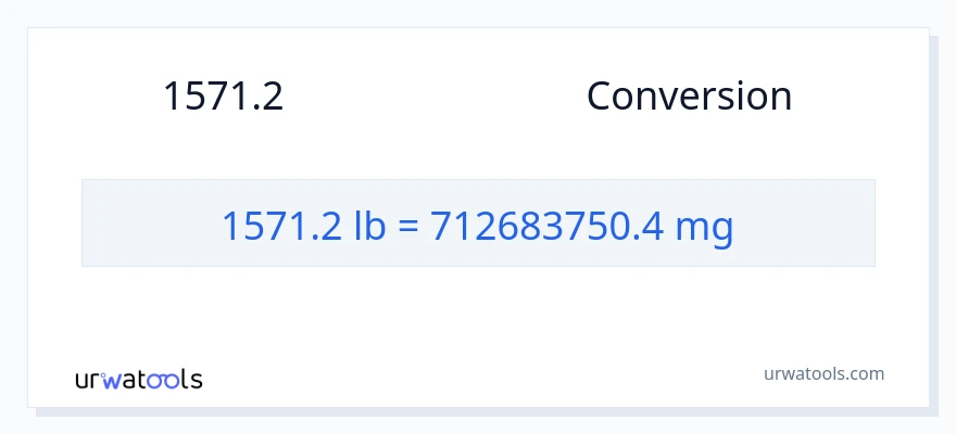 การแปลง 1571.2 ปอนด์ เป็น มิลลิกรัม